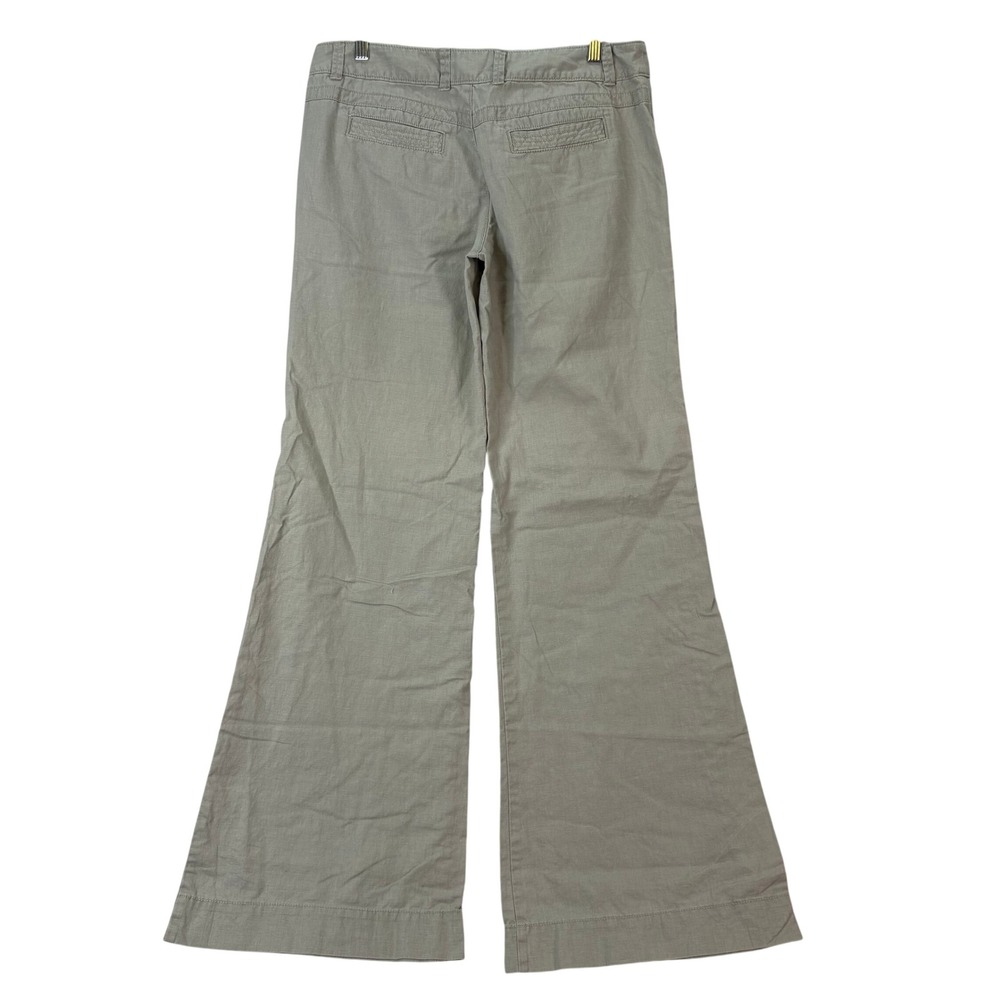 Y2K Rubbish Wide Leg Linen Blend Pants Khaki Juniors 11 Coastal Boho Natural - Picture 2 of 8